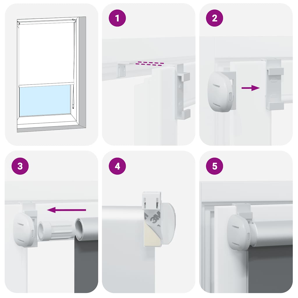 Roller blind blackout 80 x 175 cm white